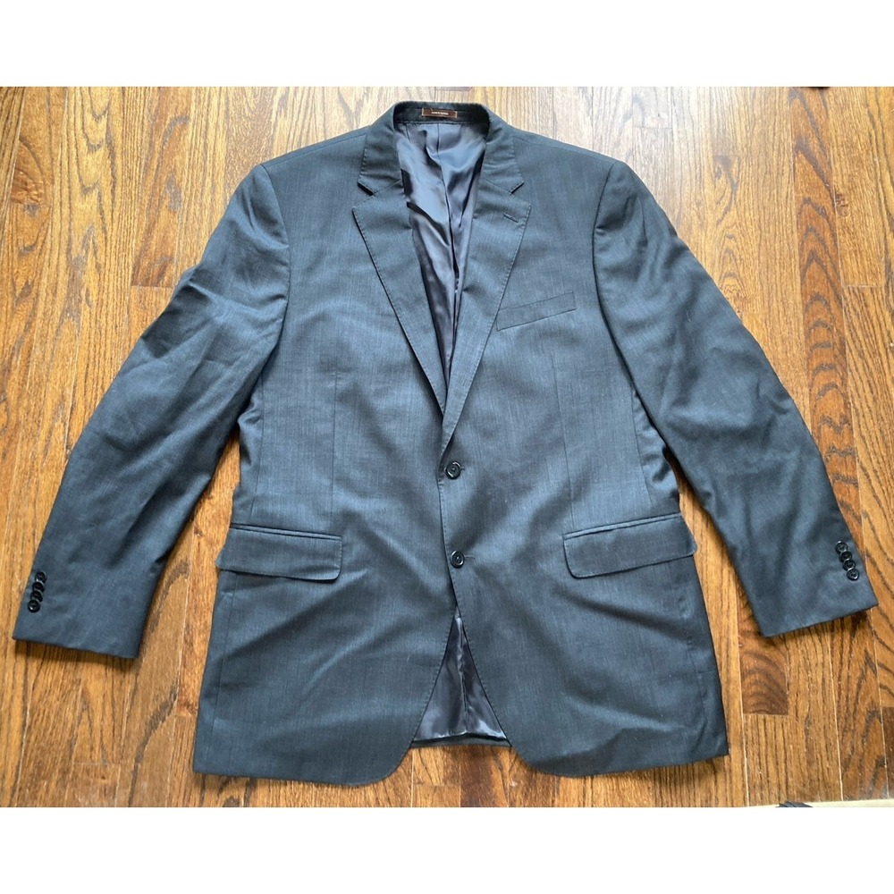 Peter Millar Blazer Mens Size 46 Tall Gray 100% Wool 2 Button Sports Coat